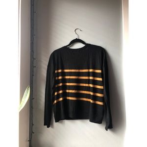 Mustard Yellow and Black Stripe Pullover